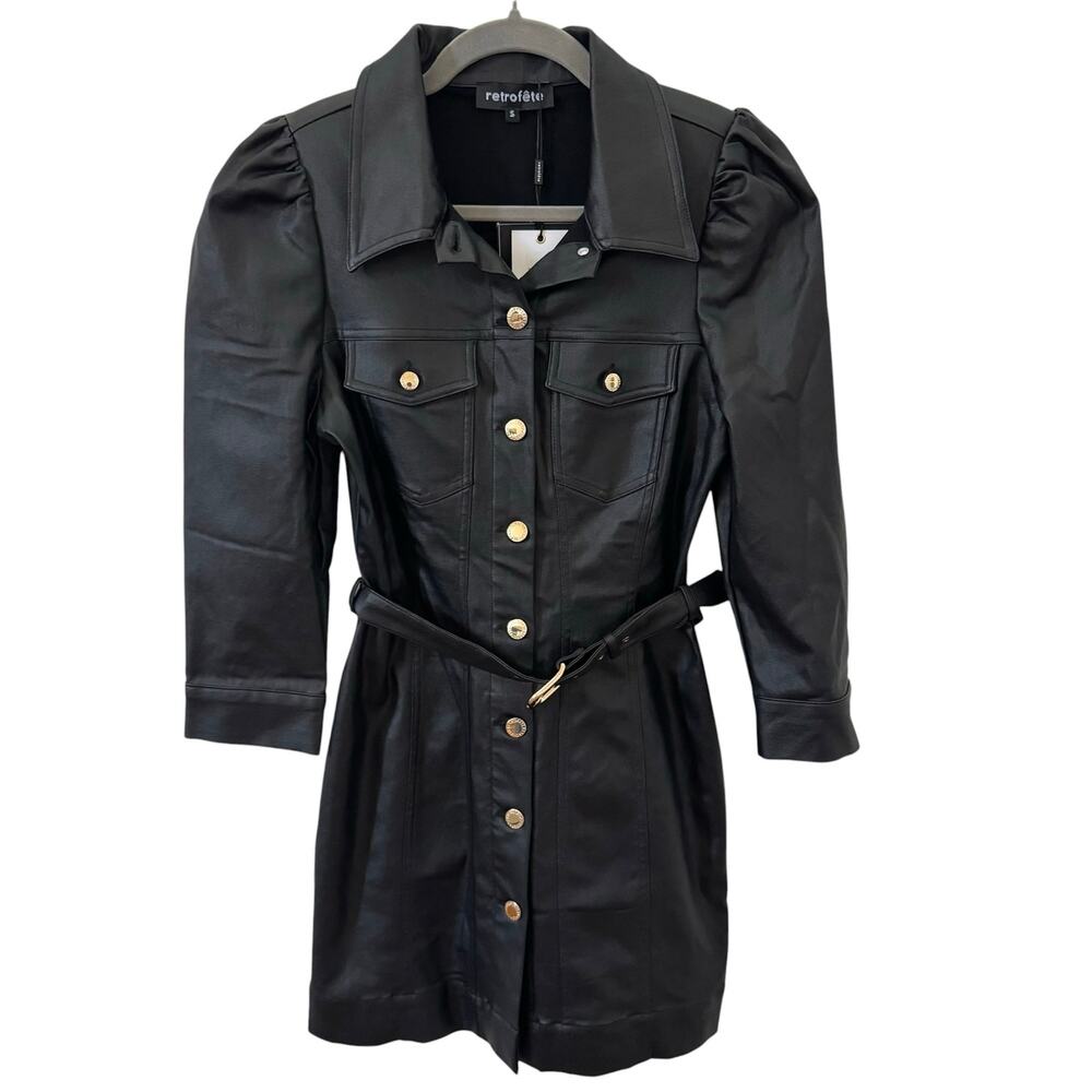 NWT Retrofete Lima Coated Dress in "Coated Black" Size Small - Picture 5 of 13